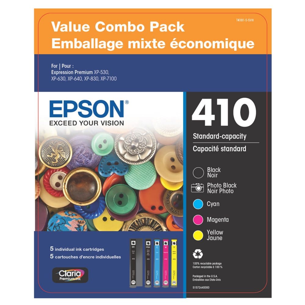 Epson Claria Premium 410 Ink Value Club Pack - Laser Printer Supplies - Epson