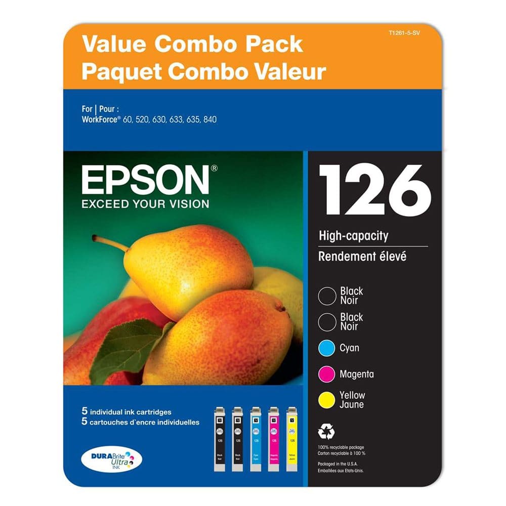 Epson DURABrite T126 Series Ink Multi Pack (5 pk.) - Ink Cartridges - Epson