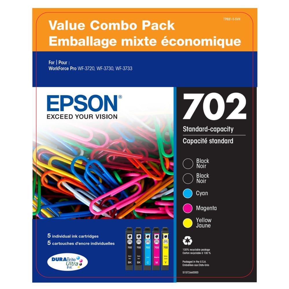 Epson DURABrite Ultra 702 Ink Value Club Pack - Ink Cartridges - Epson