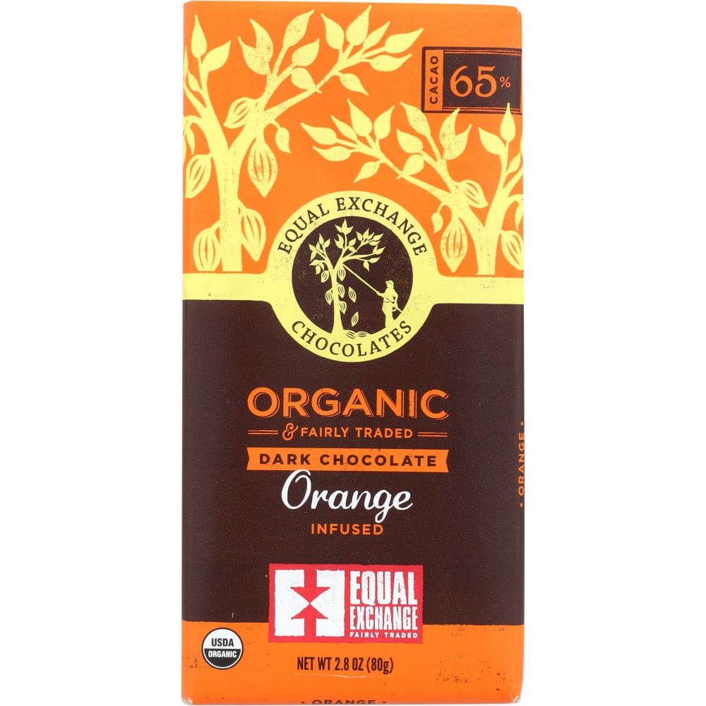 EQUAL EXCHANGE: Chocolate Bar Dark Orange Organic 2.8 oz (Pack of 5) - Beverages > Hot Cocoa - EQUAL EXCHANGE