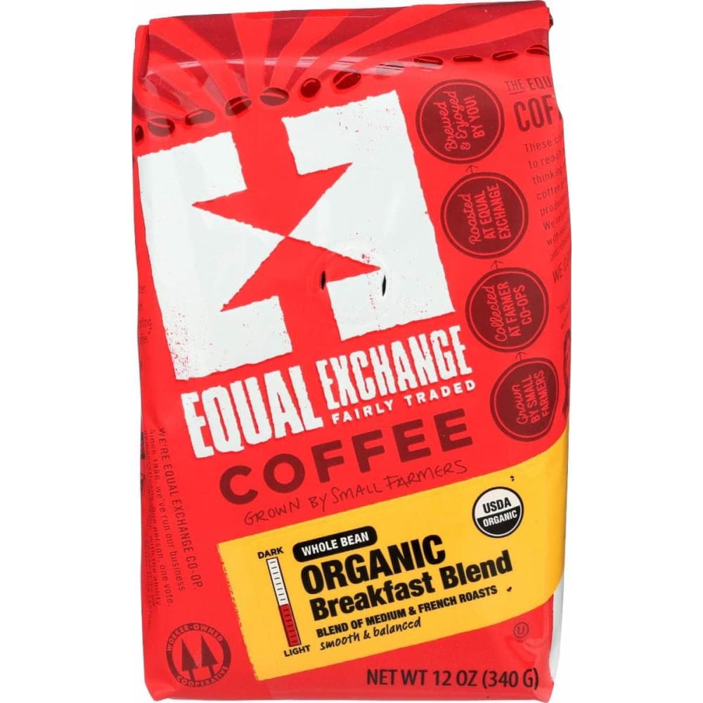 EQUAL EXCHANGE Equal Exchange Coffee Whole Bean Breakfast Blend Organic, 12 Oz