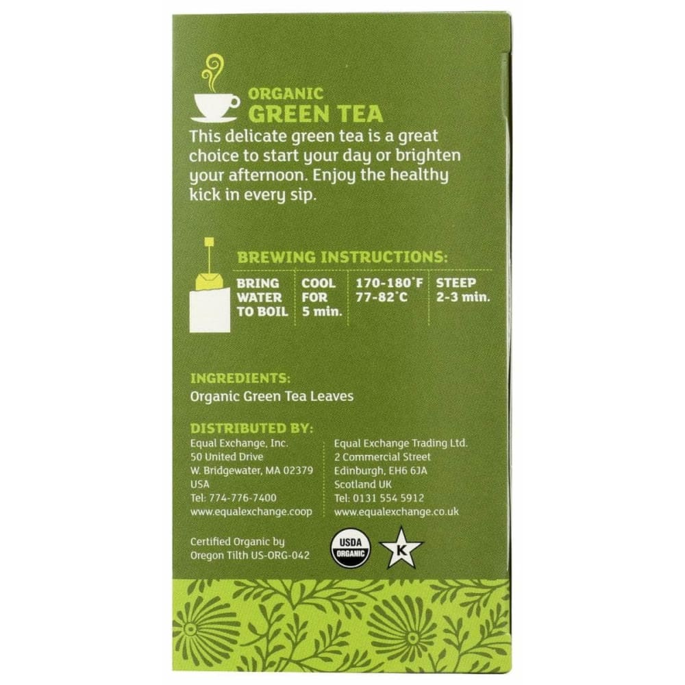 EQUAL EXCHANGE Equal Exchange Green Tea Organic, 20 Bg