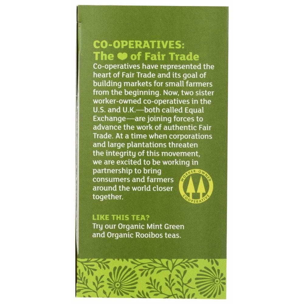 EQUAL EXCHANGE Equal Exchange Green Tea Organic, 20 Bg