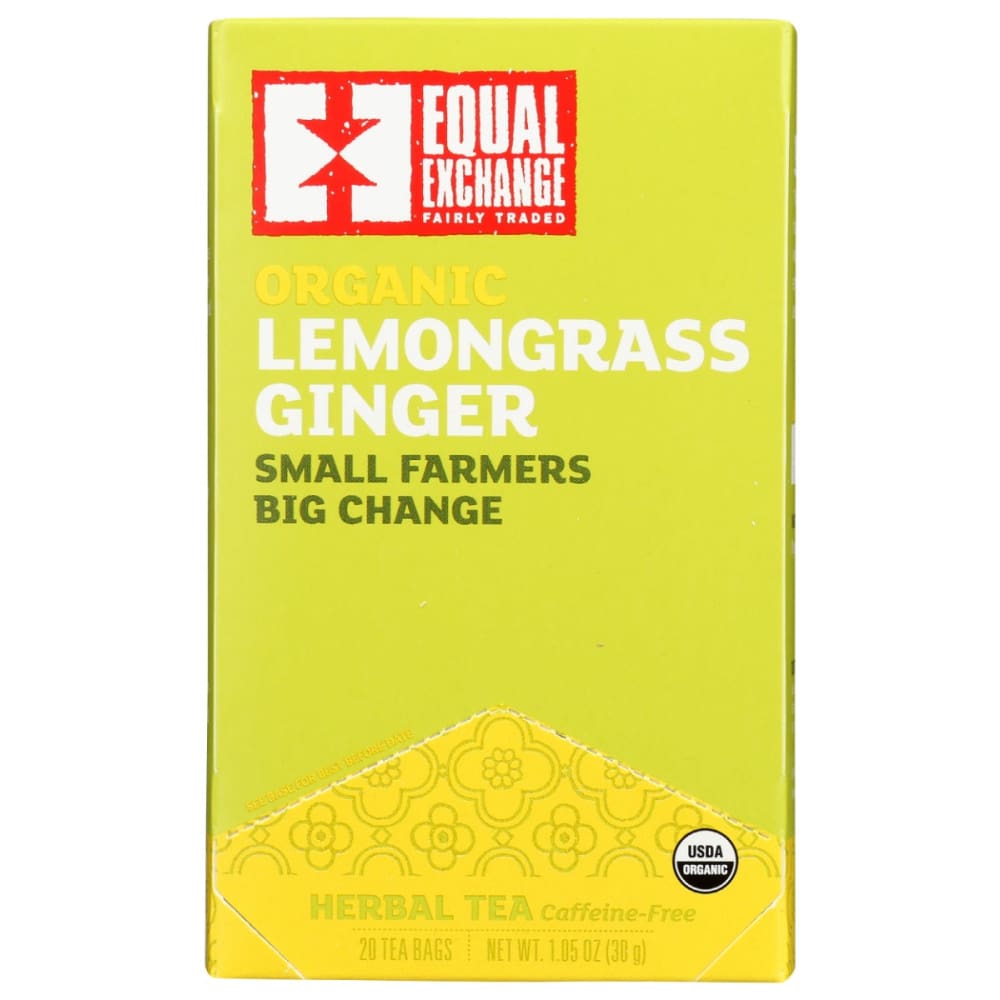EQUAL EXCHANGE: Lemongrass Ginger Tea 20 bg (Pack of 5) - Beverages > Coffee Tea & Hot Cocoa - EQUAL EXCHANGE
