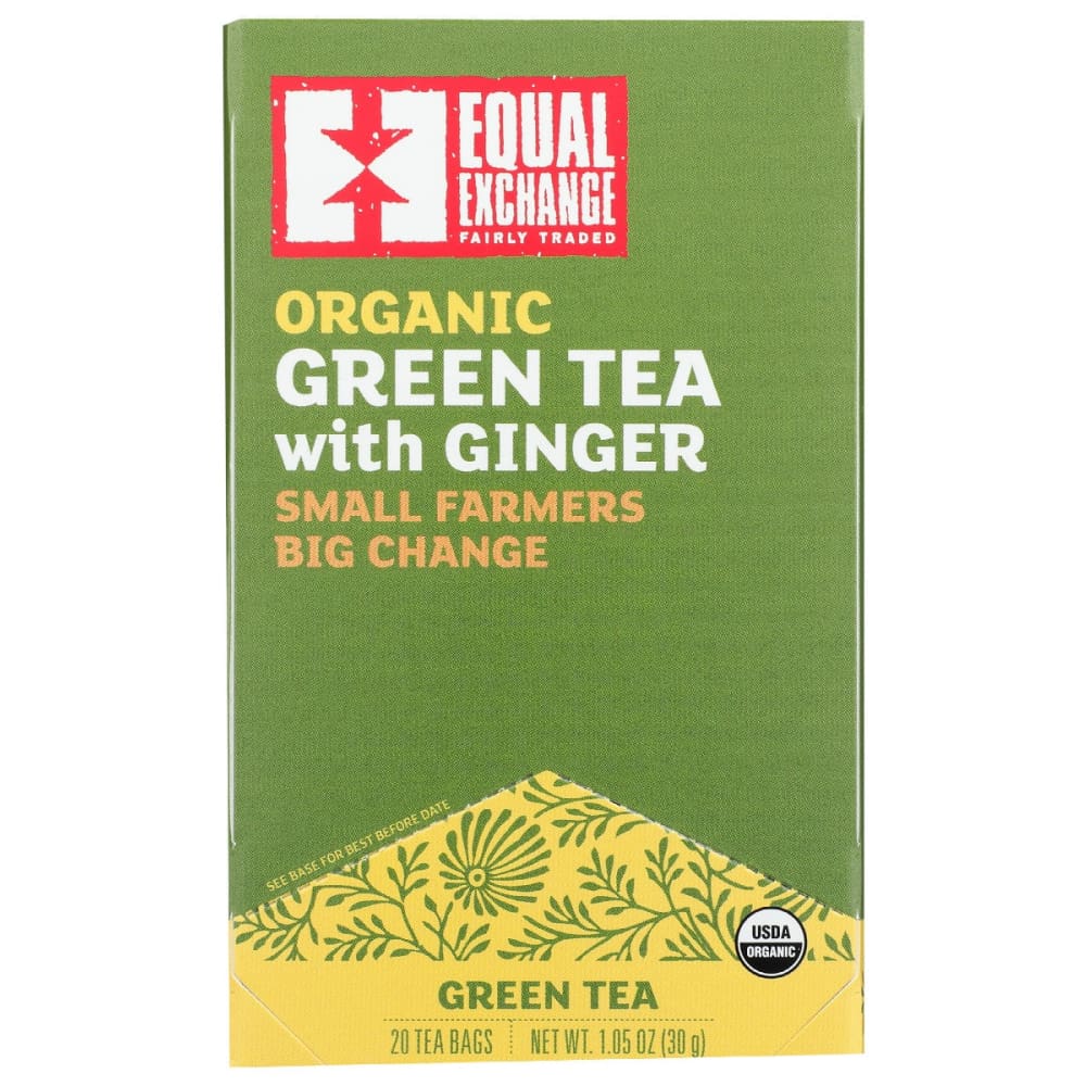 EQUAL EXCHANGE: Tea Green Ginger Organic 20 bg (Pack of 5) - Beverages > Coffee Tea & Hot Cocoa - EQUAL EXCHANGE
