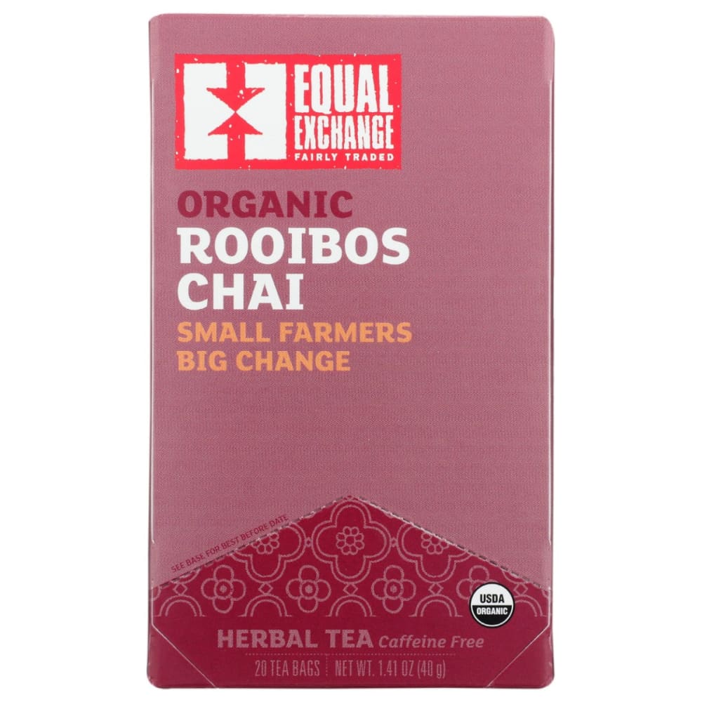 EQUAL EXCHANGE: Tea Rooibos Chai Organic 20 BG (Pack of 5) - Beverages > Coffee Tea & Hot Cocoa - EQUAL EXCHANGE