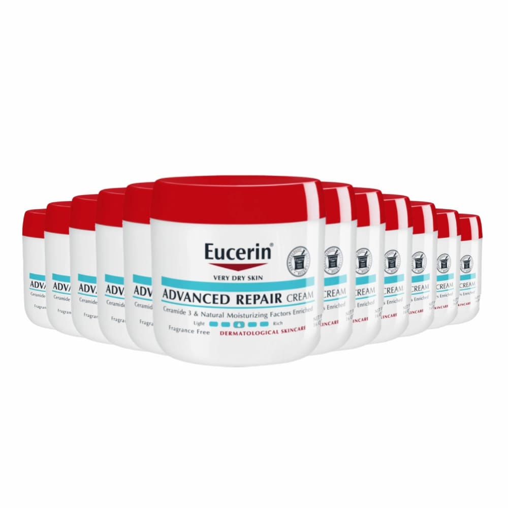 Eucerin Advanced Repair Fragrance Free Body Cream for Dry Skin - 16oz - 12 Pack - Facial Creams & Moisturizers - Eucerin