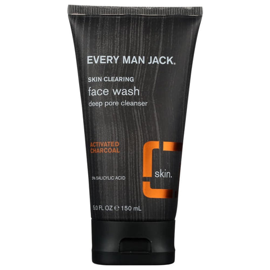 EVERY MAN JACK: Activated Charcoal Face Wash 5 oz (Pack of 4) - Beauty & Body Care > Skin Care > Facial Cleansers & Exfoliants - EVERY MAN