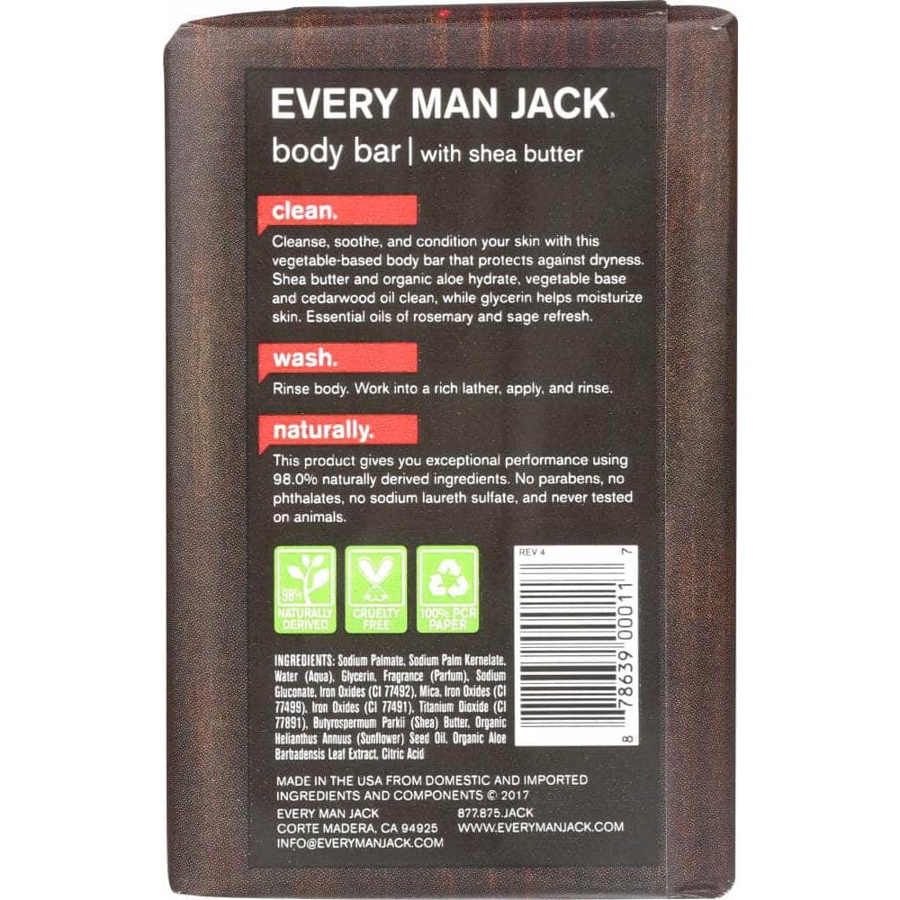 EVERY MAN JACK Every Man Jack Body Bar Cedarwood, 7 Oz