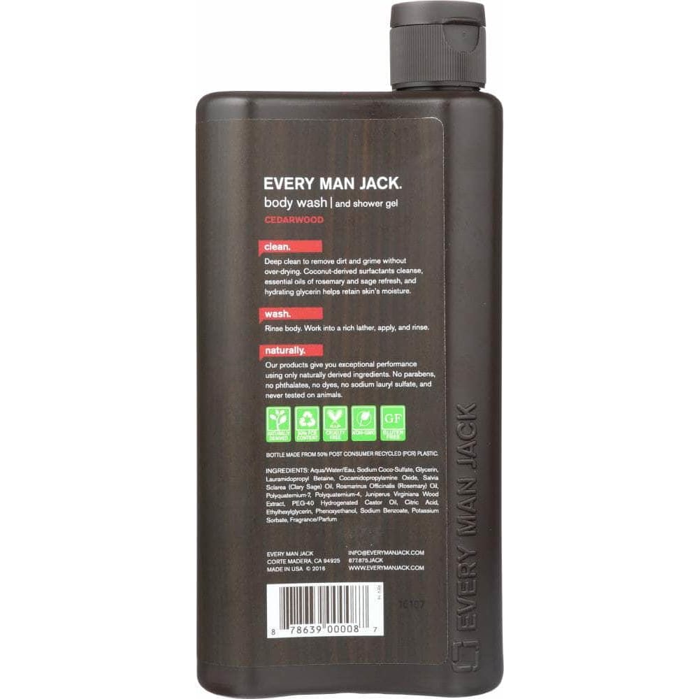 EVERY MAN JACK Every Man Jack Body Wash And Shower Gel Cedarwood, 16.9 Oz