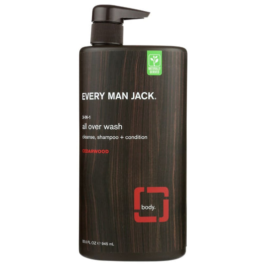 EVERY MAN JACK: Cedarwood 3in1 All Over Wash 32 oz (Pack of 2) - Beauty & Body Care > Soap and Bath Preparations > Body Wash - EVERY MAN