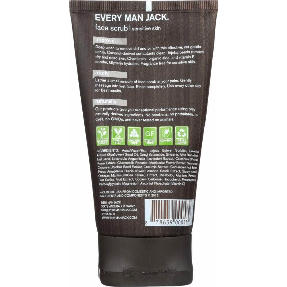 EVERY MAN JACK Every Man Jack Face Scrub And Pre-Shave Fragrance Free, 5 Oz