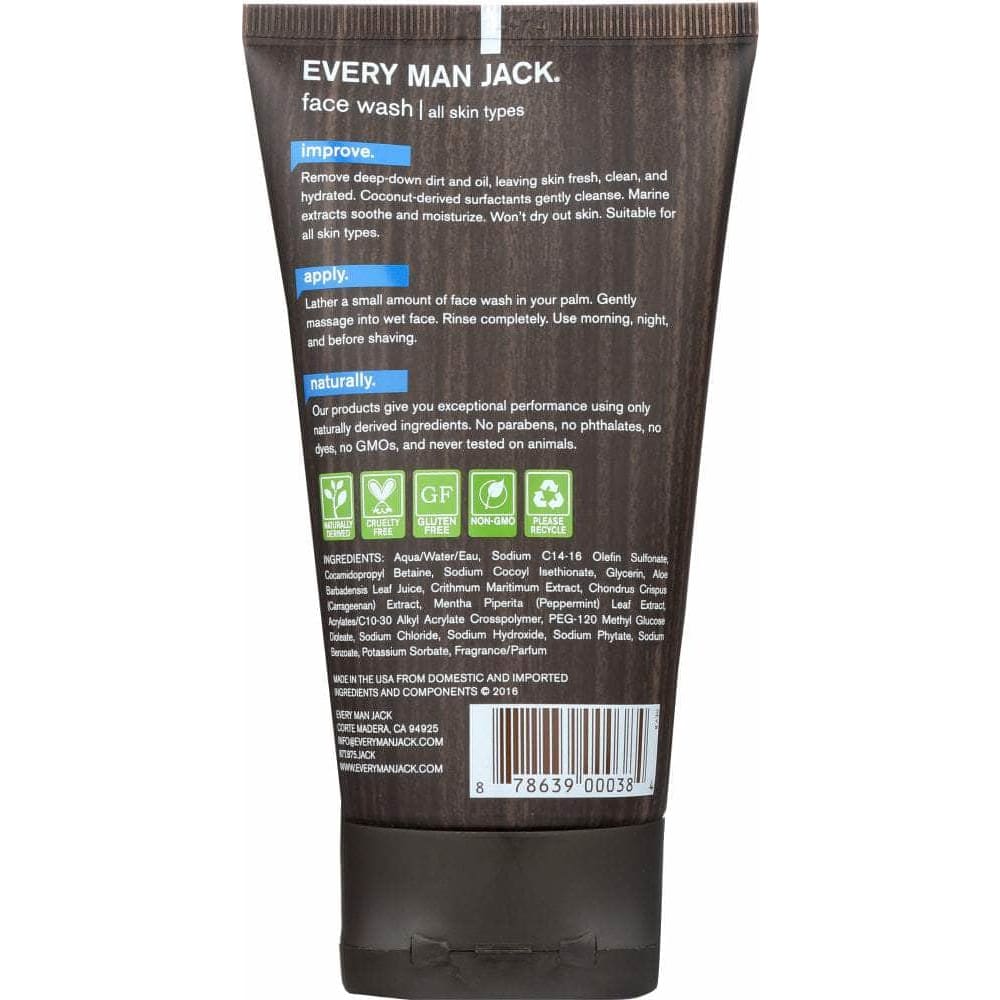 EVERY MAN JACK Every Man Jack Face Wash And Pre-Shave Signature Mint, 5 Oz