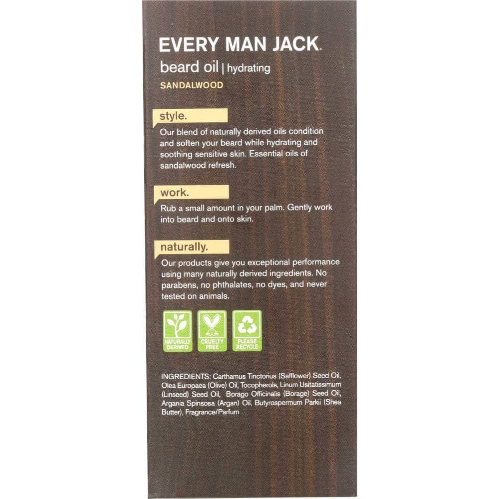 EVERY MAN JACK Every Man Jack Sandalwood Beard Oil, 1 Oz