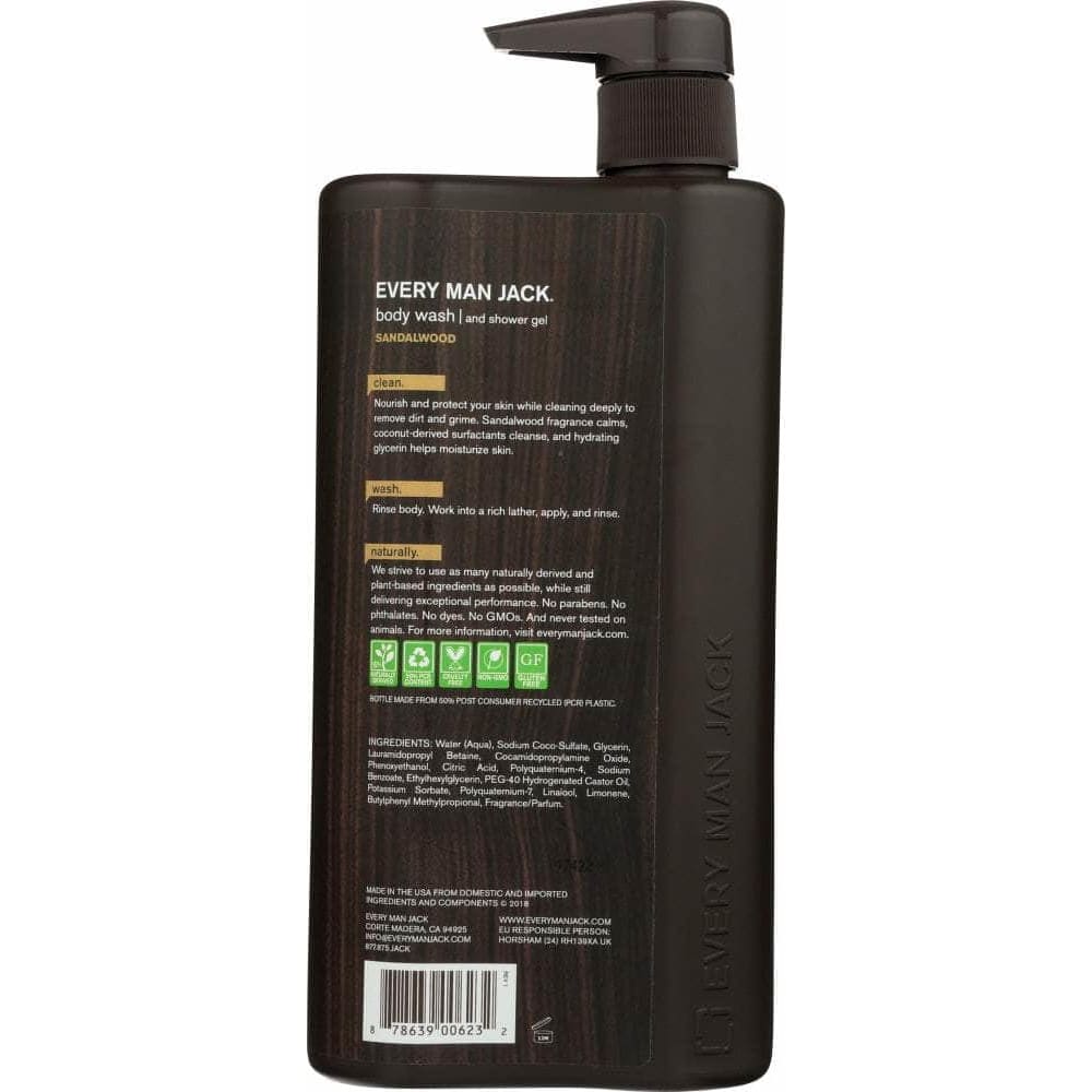 EVERY MAN JACK Every Man Jack Sandalwood Body Wash, 33.8 Oz