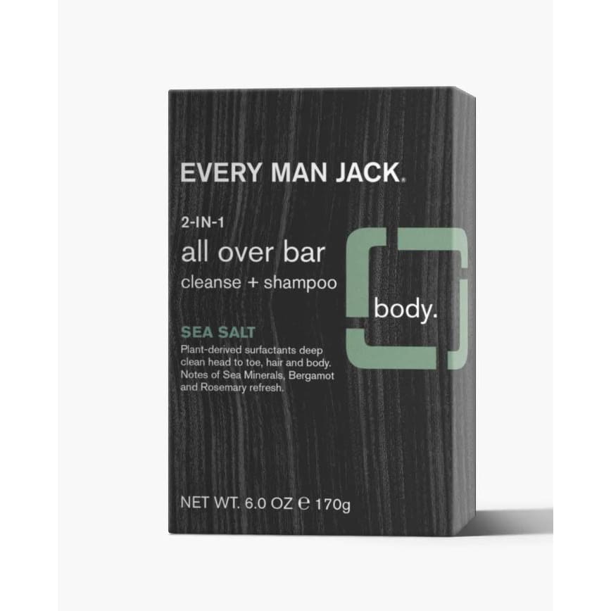 EVERY MAN JACK: Sea Salt 2in1 All Over Bar 5 oz (Pack of 4) - EVERY MAN JACK