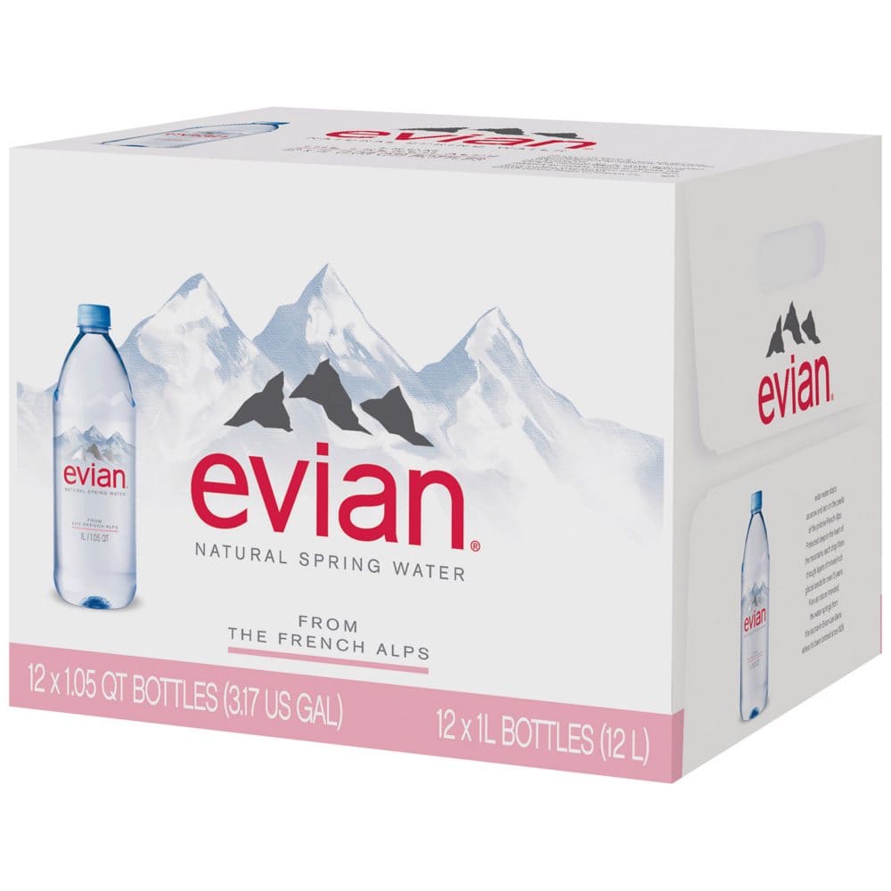 evian Natural Spring Bottled Water (1L. 12 pk.) - Bottled and Sparkling Water - evian