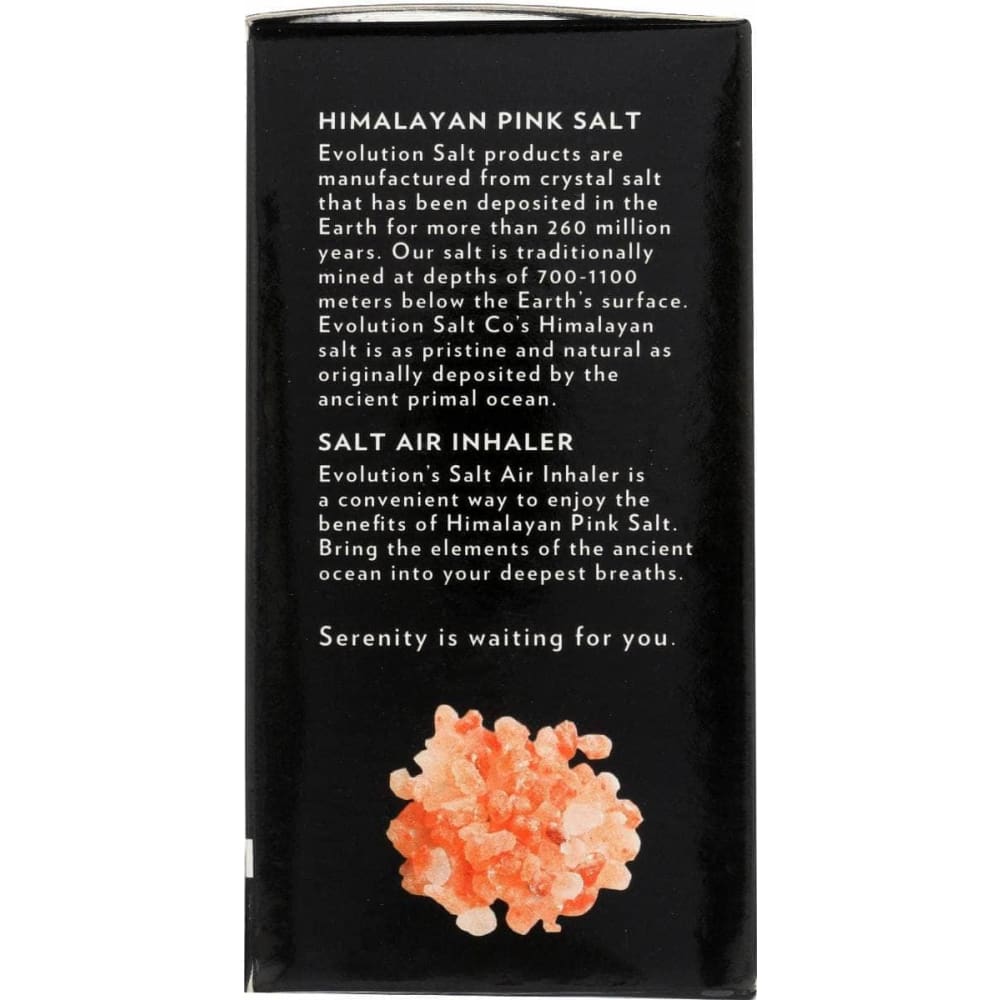 EVOLUTION SALT Household Products > HOUSEHOLD PRODUCTS OTHER EVOLUTION SALT: Himalayan Salt Inhaler Additive Free, 1 ea