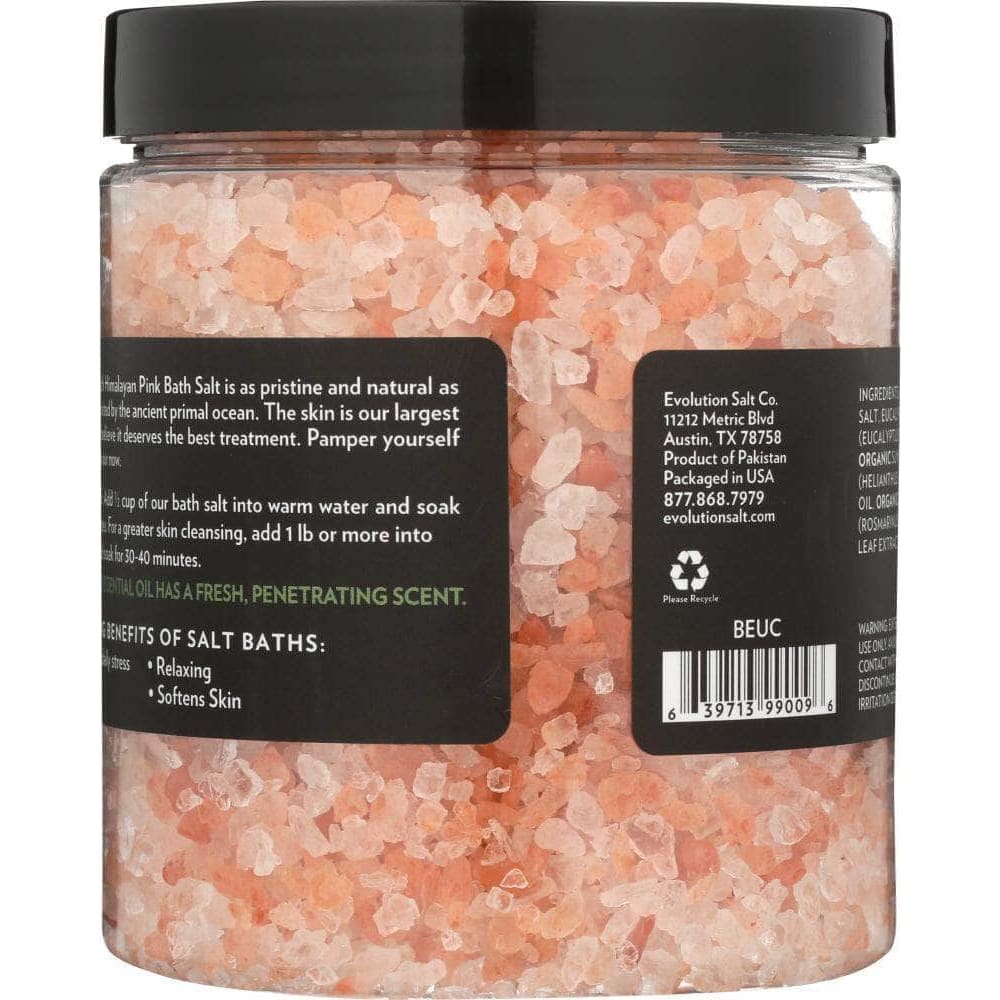 Evolution Salt Co Evolution Salt Himalayan Pink Bath Salt Coarse Eucalyptus, 26 oz