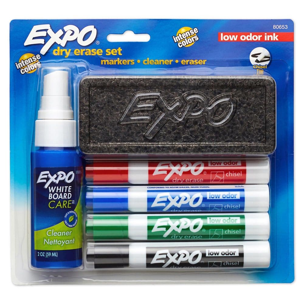 Expo - Low Odor Dry Erase Marker Starter Set Assorted - 4 per Pack - Pens Pencils & Markers - Expo