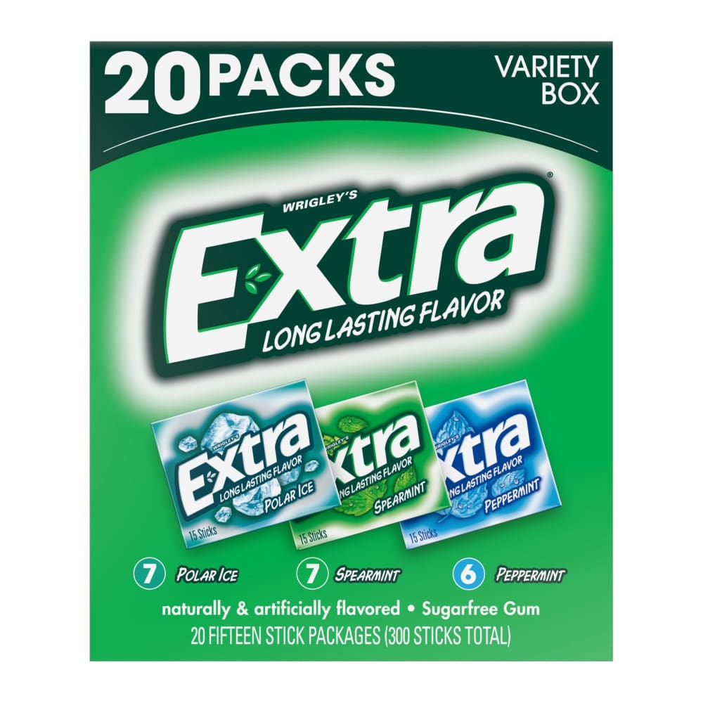Extra Mint Sugar-Free Chewing Gum Bulk Variety Pack 20 pk. - Home/Grocery Household & Pet/Canned & Packaged Food/Candy Gum & Mints/ - Mars