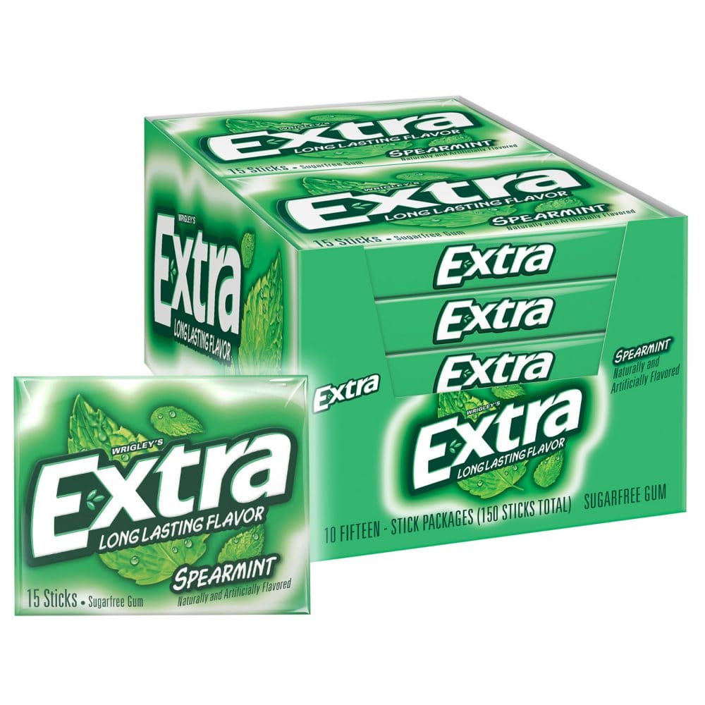 Extra Spearmint Sugar Free Chewing Gum Bulk Pack (15 ct. 10 pk.) - Candy - Extra