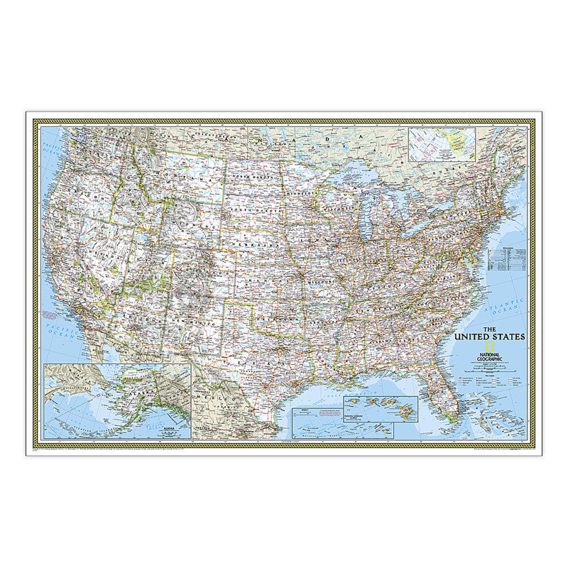 United States Classic Map Poster Laminated