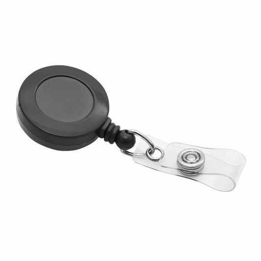 Id Card Reel with Belt Clip Black (Pack of 12)