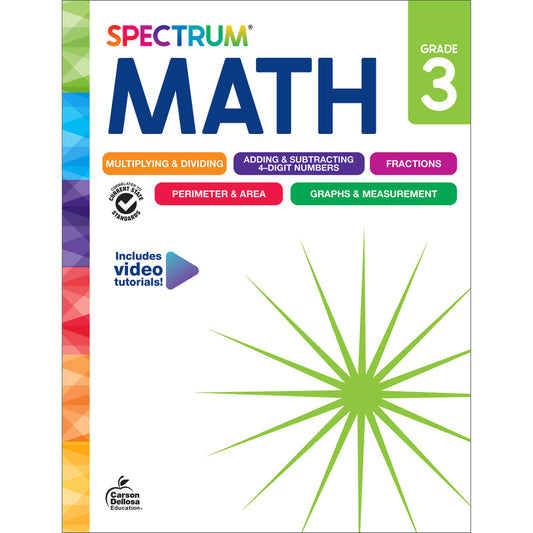 Spectrum Gr 3 Math Workbook (Pack of 3)