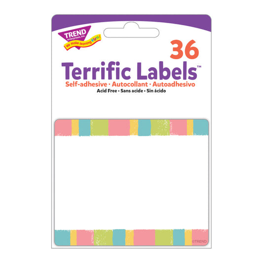 Cheerful Stripes Terrific Labels (Pack of 10)
