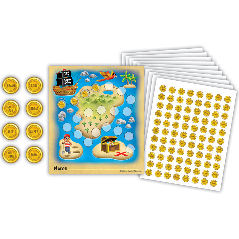 Treasure Hunt Reward Trackers With Stickers (Pack of 10)