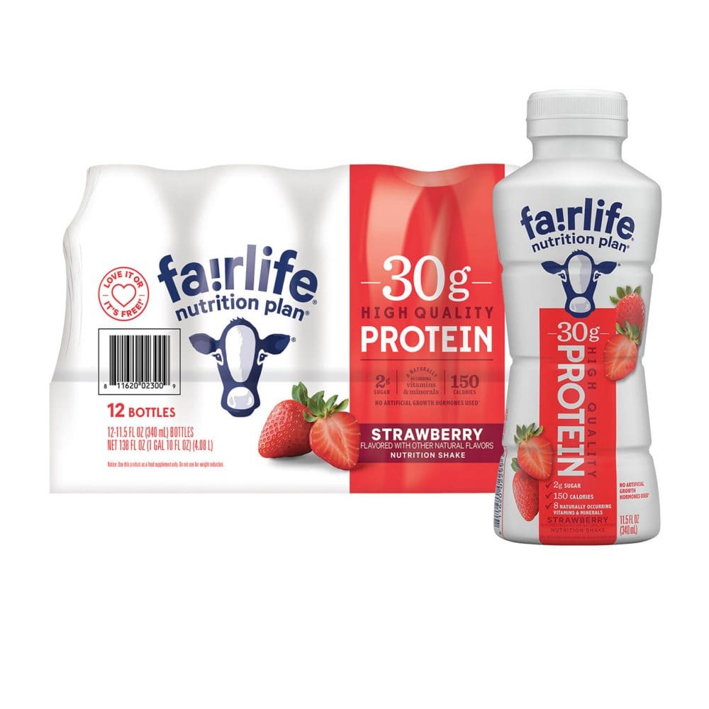 Fairlife Nutrition Plan 30 g. Protein Shakes Strawberry (11.5 fl. oz. 12 pk.) - Diet Nutrition & Protein - Fairlife