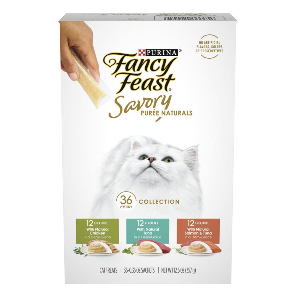 Fancy Feast Savory Puree Pouches Variety Pack (0.35 oz. 36 ct.) - Cat Food & Treats - Fancy