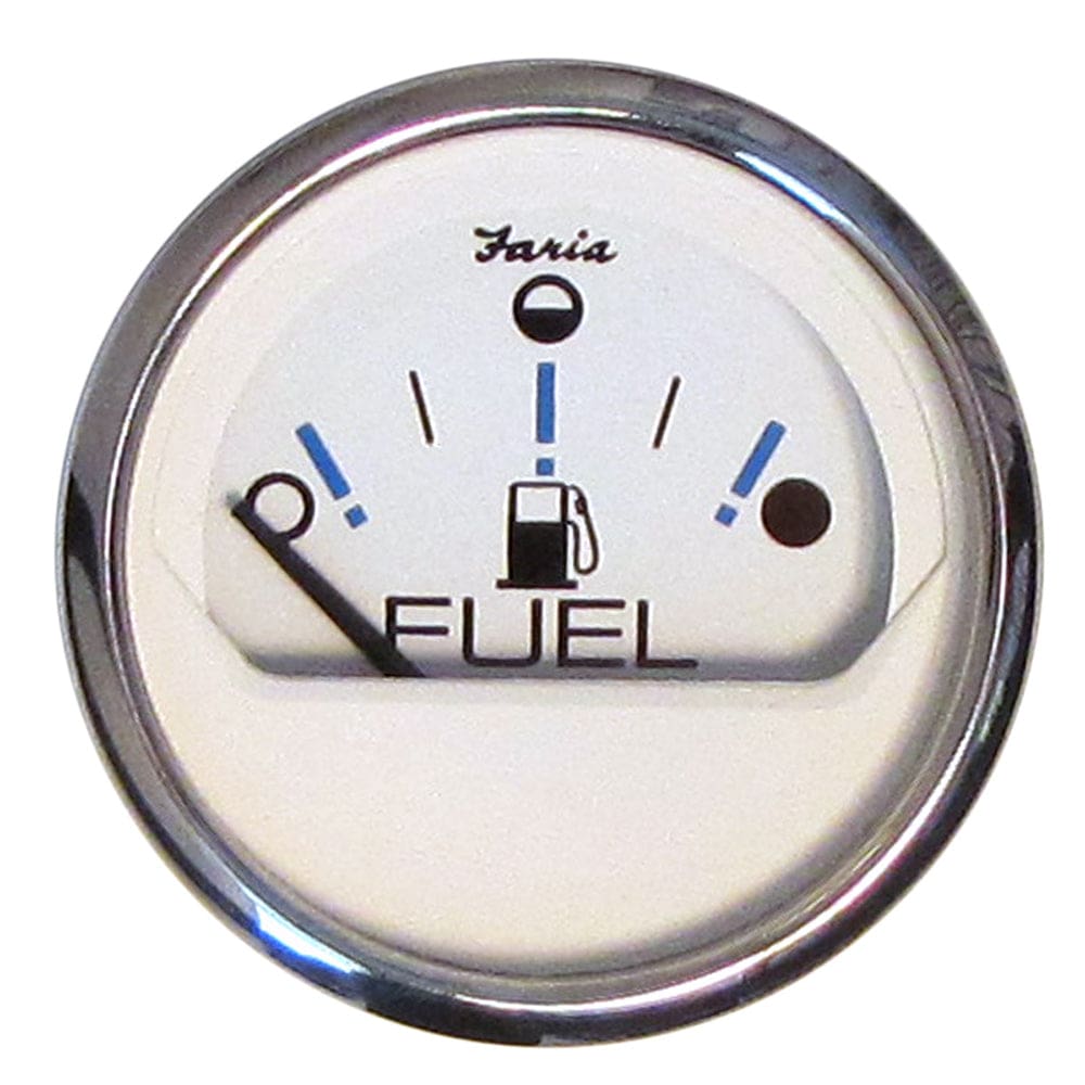 Faria Chesapeake White SS 2 Fuel Level Gauge - Metric (E-1/ 2-F) - Marine Navigation & Instruments | Gauges,Boat Outfitting | Gauges - Faria