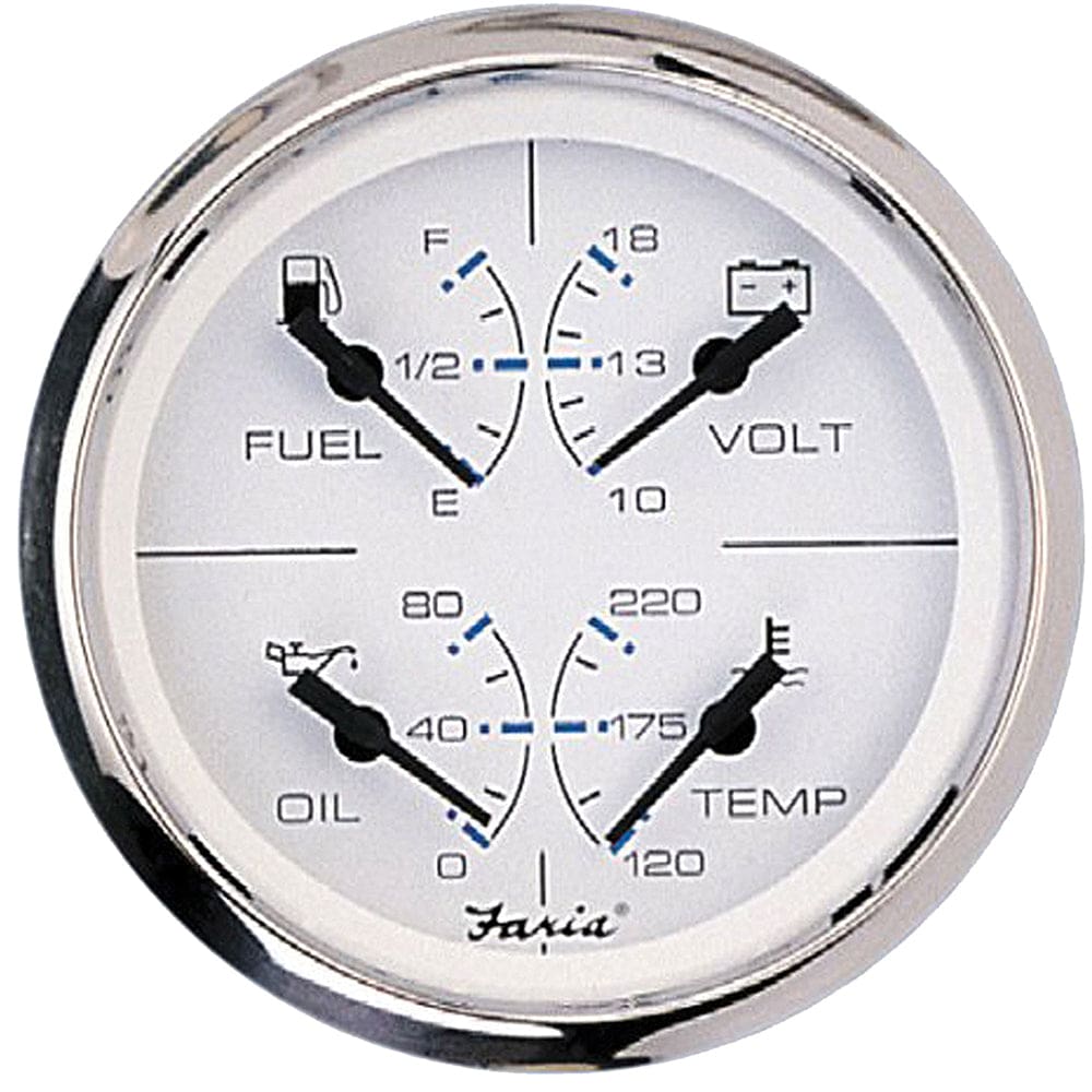 Faria Chesapeake White SS 4 Multifunction Gauge - Marine Navigation & Instruments | Gauges,Boat Outfitting | Gauges - Faria Beede