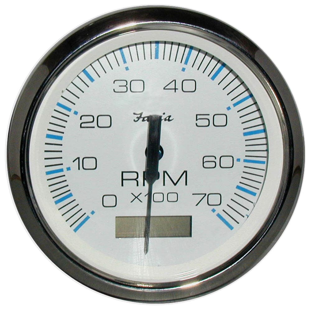 Faria Chesapeake White SS 4 Tachometer w/ Hourmeter - 7000 RPM (Gas) (Outboard) - Marine Navigation & Instruments | Gauges,Boat Outfitting |