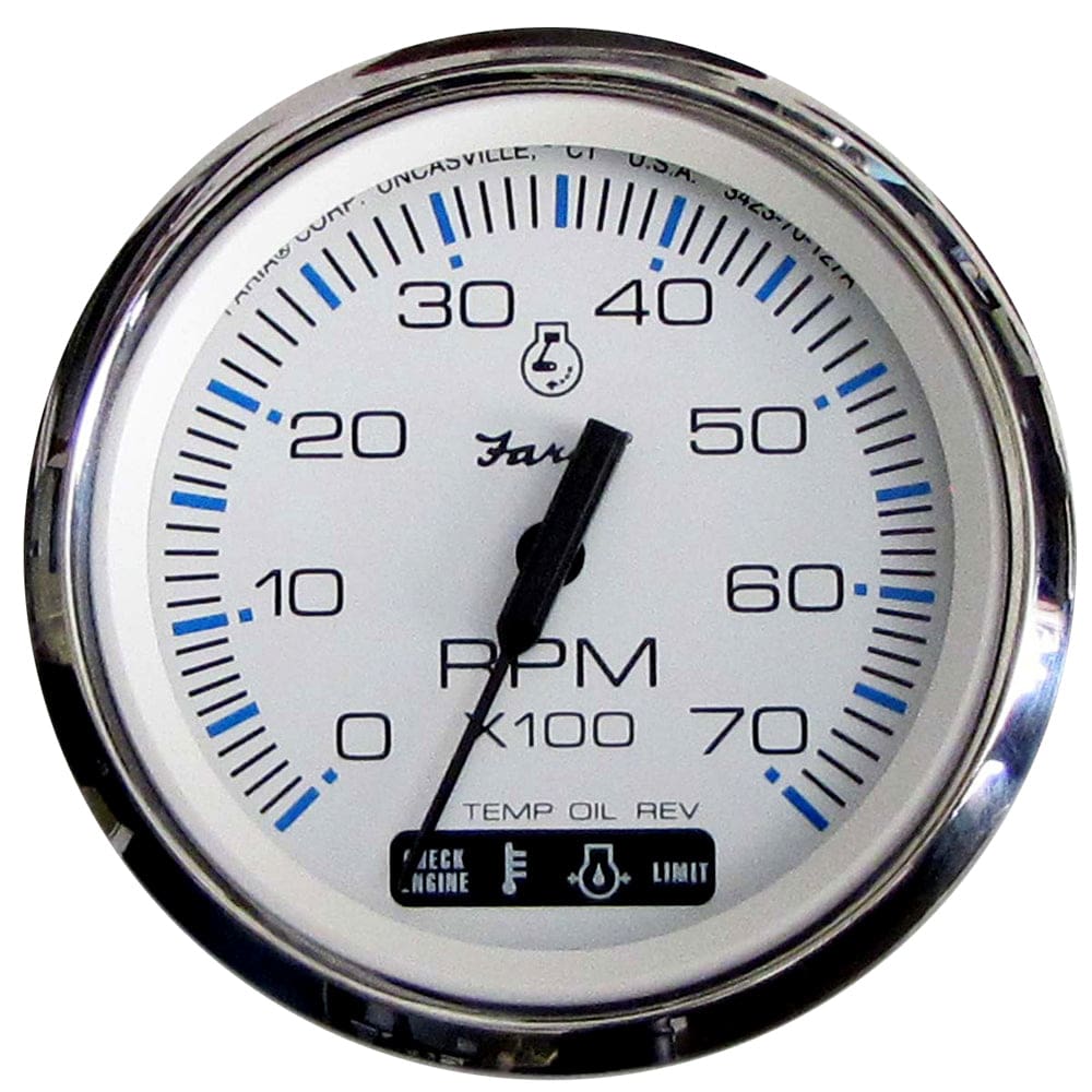 Faria Chesapeake White SS 4 Tachometer w/ Suzuki Monitor - 7000 RPM (Gas) (Suzuki Outboard) - Marine Navigation & Instruments | Gauges,Boat