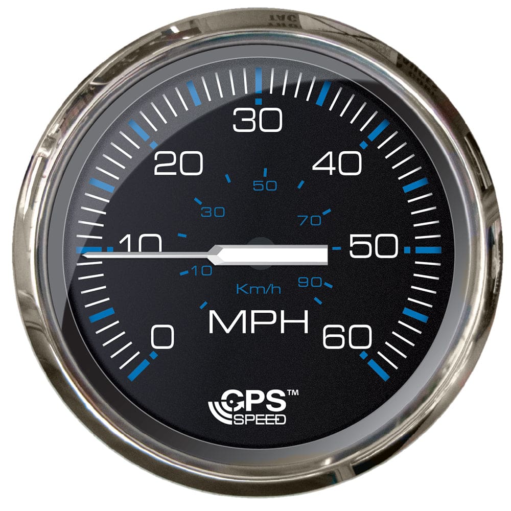 Faria Chesepeake Black 4 Studded Speedometer - 60MPH (GPS) - Marine Navigation & Instruments | Gauges,Boat Outfitting | Gauges - Faria Beede