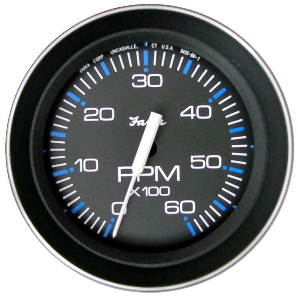 Faria Coral 4 Tachometer 6000 RPM (Gas) (Inboard and I/ O) - Marine Navigation & Instruments | Gauges,Boat Outfitting | Gauges - Faria Beede