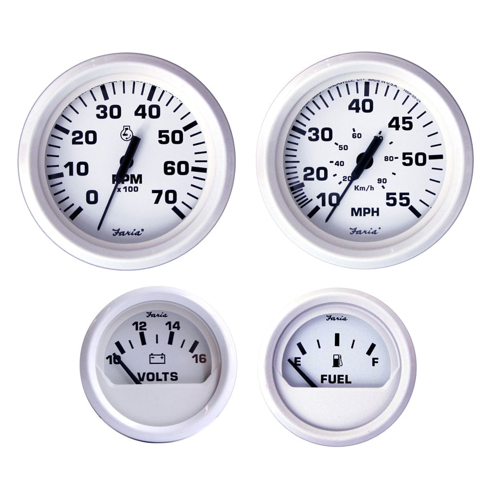 Faria Dress White Boxed Set - Outboard Motors - Marine Navigation & Instruments | Gauges,Boat Outfitting | Gauges - Faria Beede Instruments