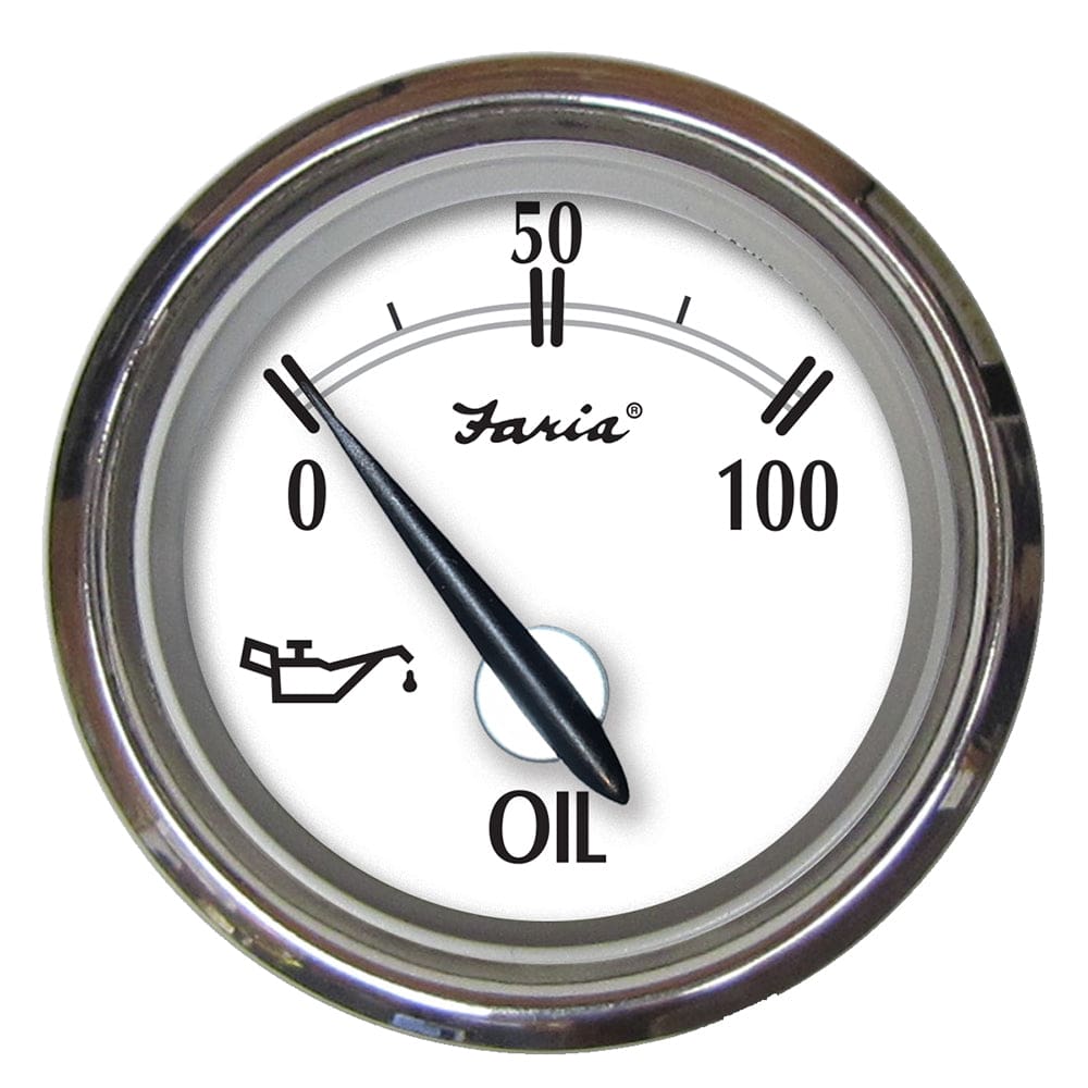 Faria Newport SS 2 Oil Pressure Gauge - to 100 PSI - Marine Navigation & Instruments | Gauges,Boat Outfitting | Gauges - Faria Beede