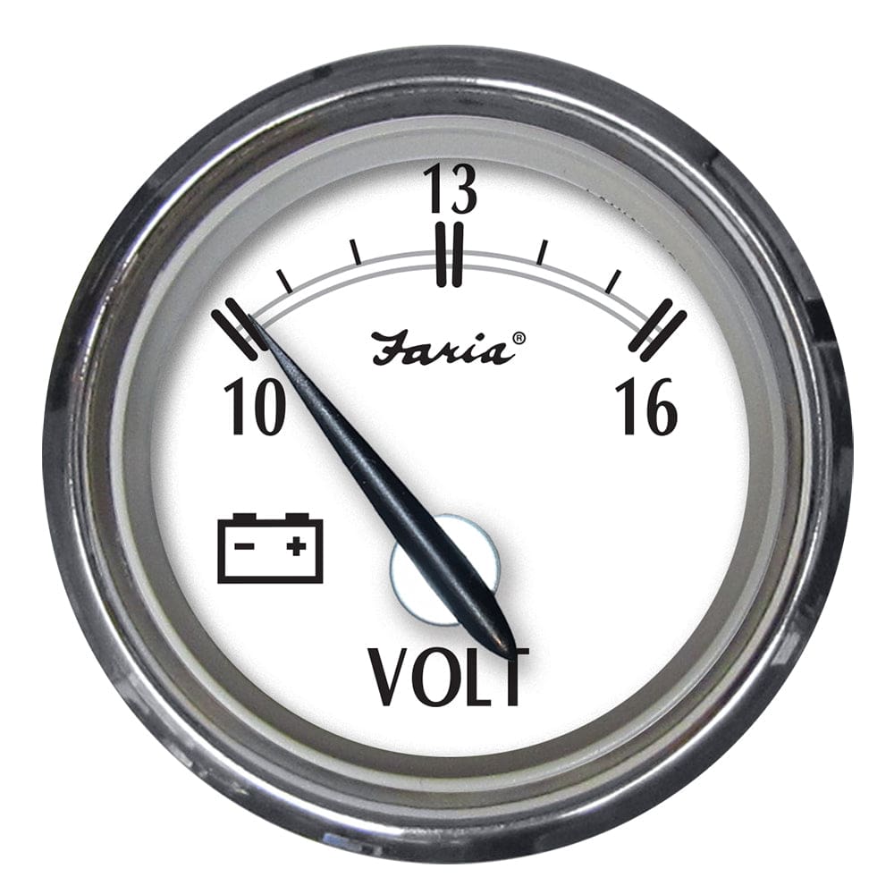 Faria Newport SS 2 Voltmeter - 10 to 16V - Marine Navigation & Instruments | Gauges,Boat Outfitting | Gauges - Faria Beede Instruments