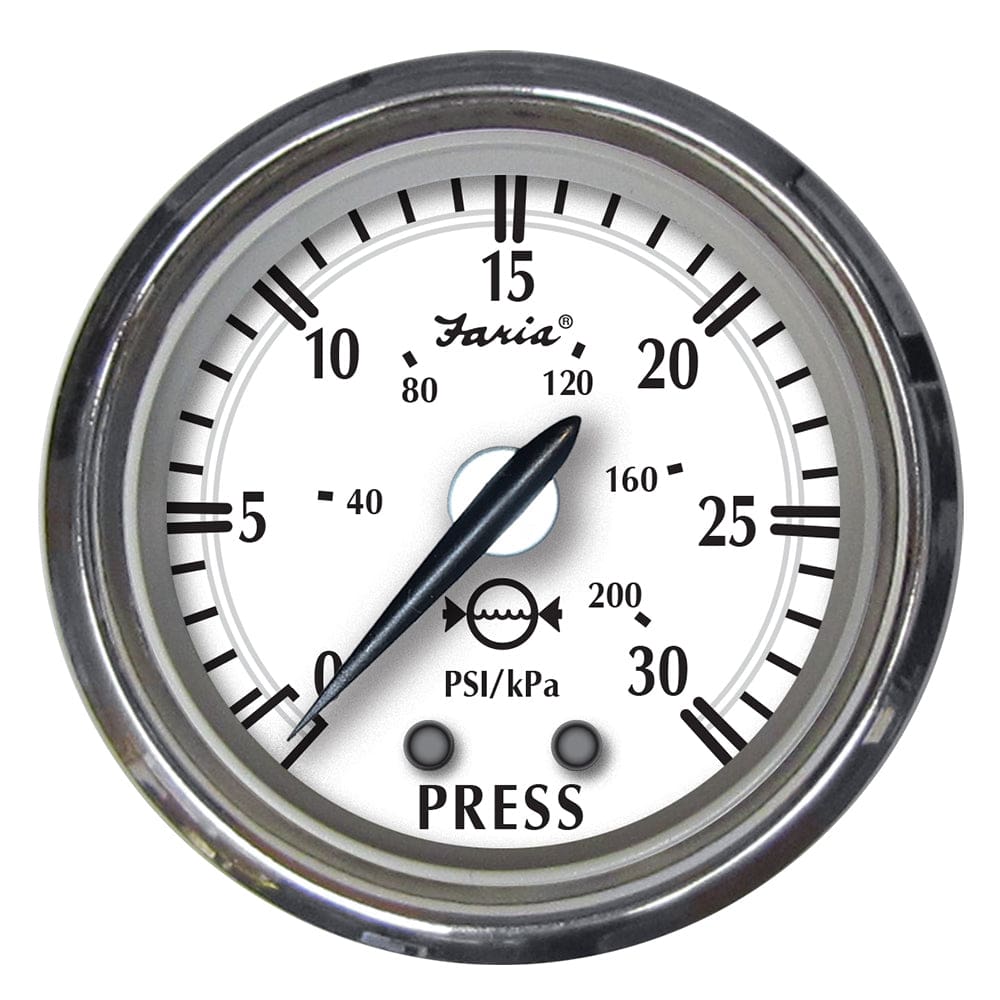 Faria Newport SS 2 Water Pressure Gauge Kit - to 30 PSI - Marine Navigation & Instruments | Gauges,Boat Outfitting | Gauges - Faria Beede