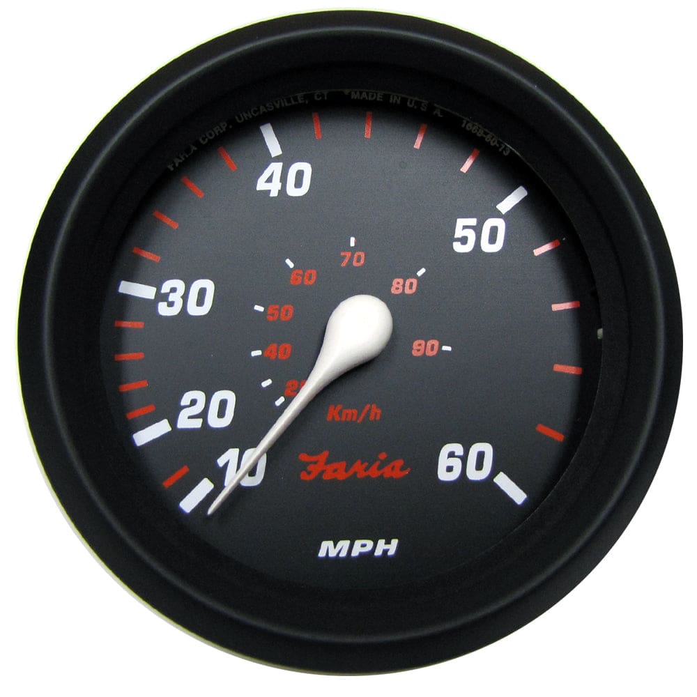 Faria Professional Red 4 Speedometer (60 MPH) - Marine Navigation & Instruments | Gauges,Boat Outfitting | Gauges - Faria Beede Instruments