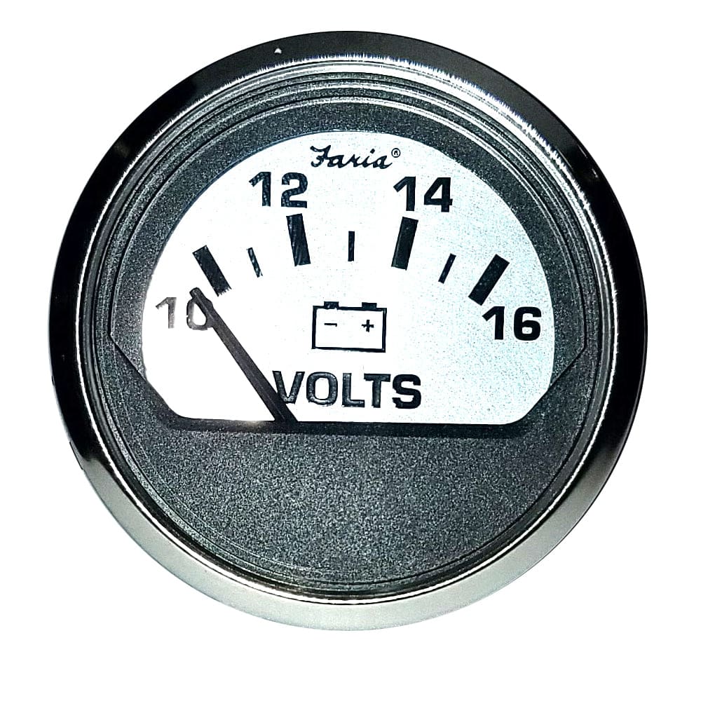 Faria Spun Silver 2 Voltmeter - Marine Navigation & Instruments | Gauges,Boat Outfitting | Gauges - Faria Beede Instruments
