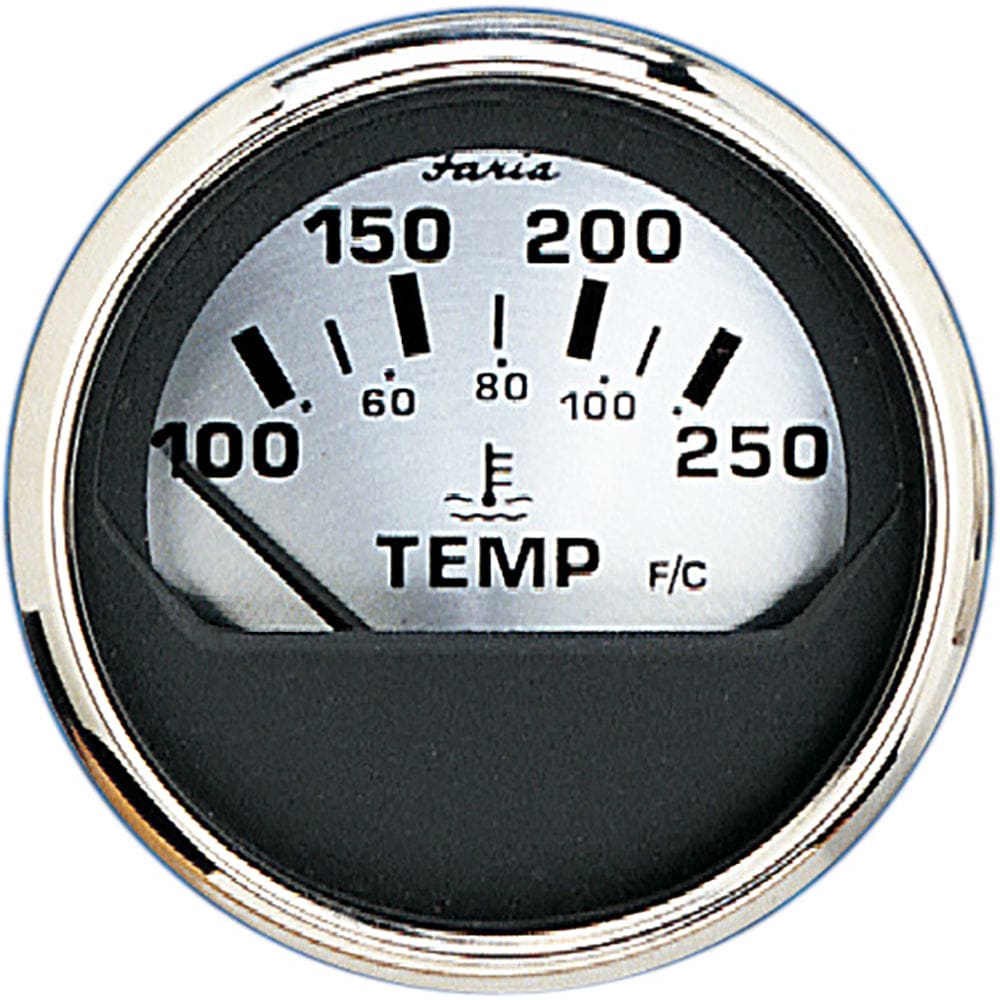 Faria Spun Silver 2 Water Temp Gauge - Marine Navigation & Instruments | Gauges,Boat Outfitting | Gauges - Faria Beede Instruments