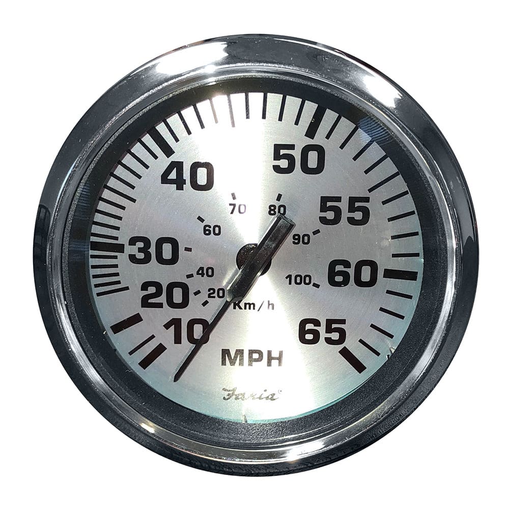 Faria Spun Silver 4 Speedometer - 65 MPH (Pitot) - Marine Navigation & Instruments | Gauges,Boat Outfitting | Gauges - Faria Beede