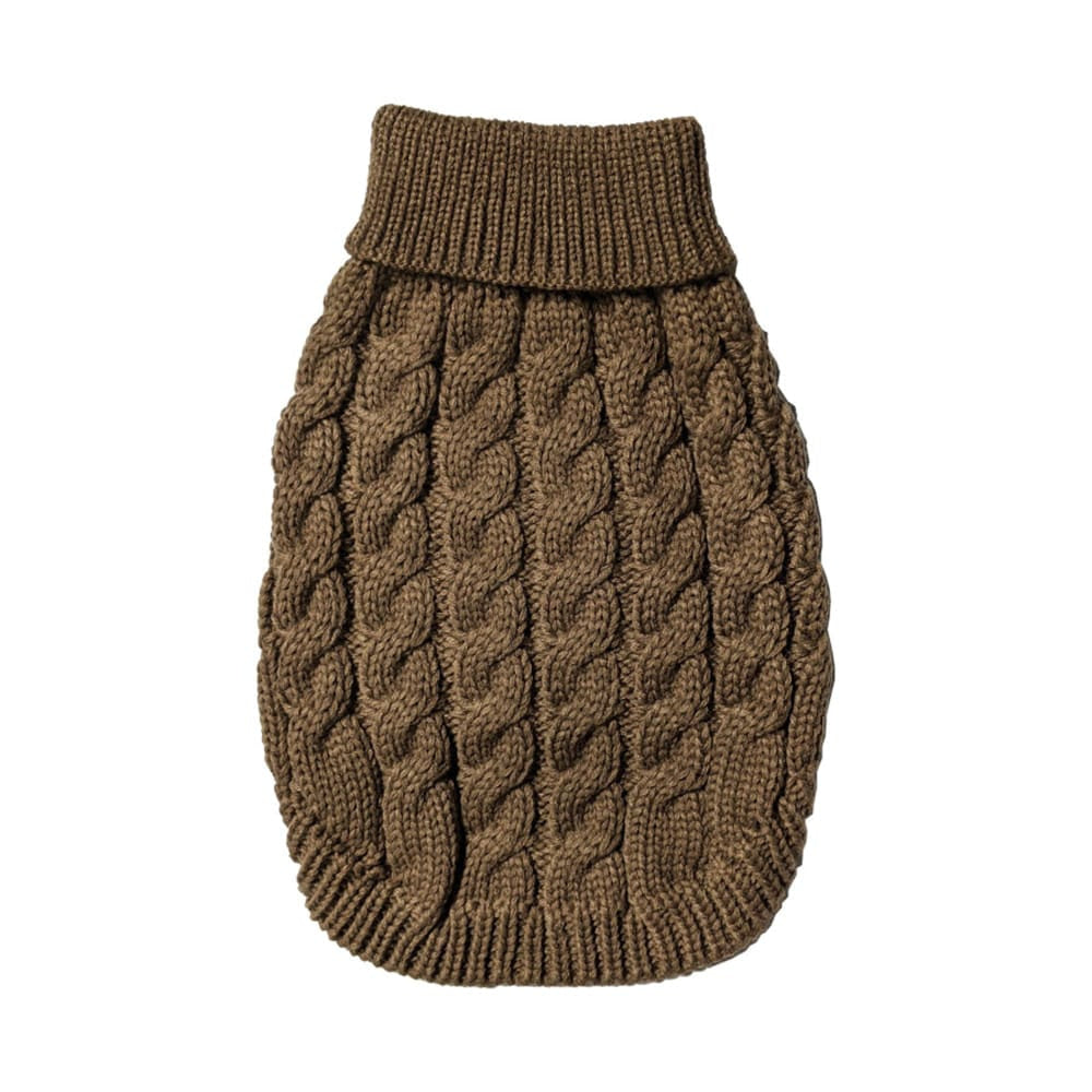 Fashion Pet Cosmo Chunky Cable Sweater Brown Extra Small - Pet Supplies - Fashion Pet