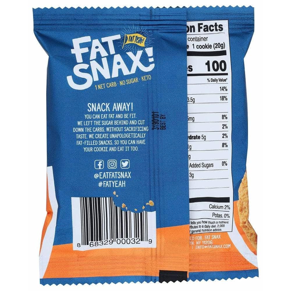 Fat Snax Fat Snax Peanut Butter Cookies, 1.40 oz