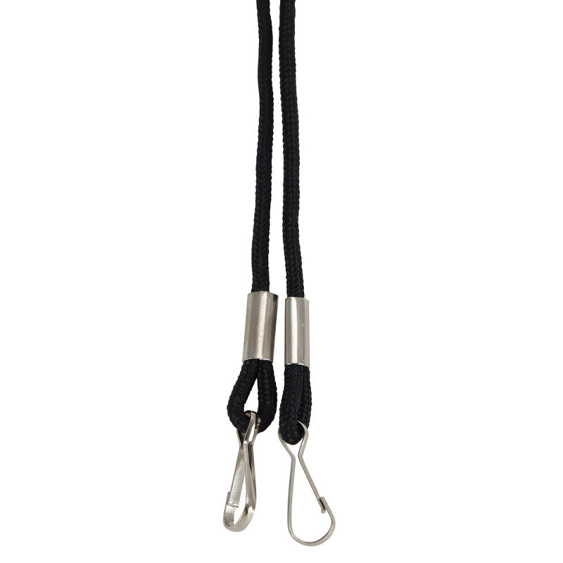 Lanyard Dual Clip Blk 24/Pk